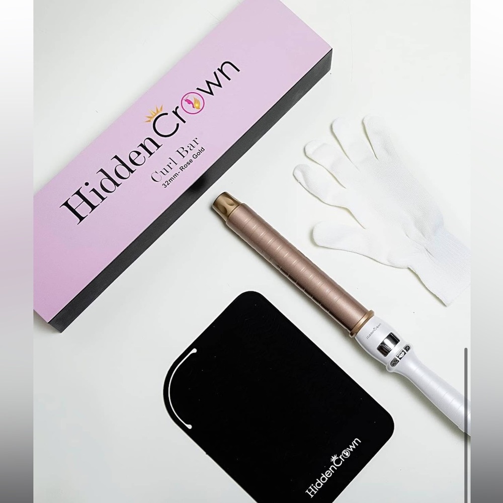 Hidden Crown Curl Bar 32MM Rose Gold